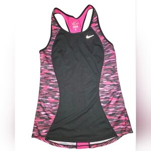 Nike Women's Black and Pink Tank Top